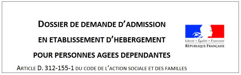 Dossier De Demande D Admission En Ehpad